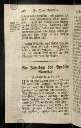 426-437, Am Feyertage des Apostels Matthias