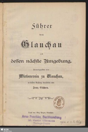 Führer durch Glauchau und dessen nächste Umgebung