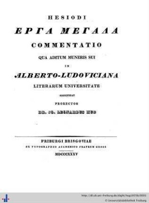 Hesiodi erga megala : commentatio
