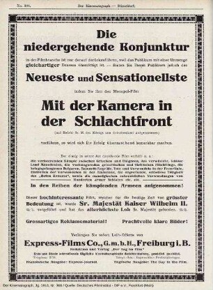 Mit der Kamera in der Schlachtfront