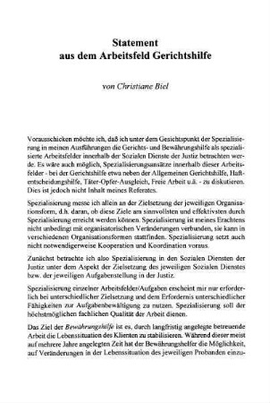 121-124, Statement aus dem Arbeitsfeld Gerichtshilfe