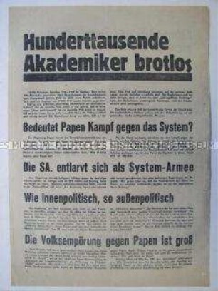 Propagandaflugnlatt für die KPD an Akademiker