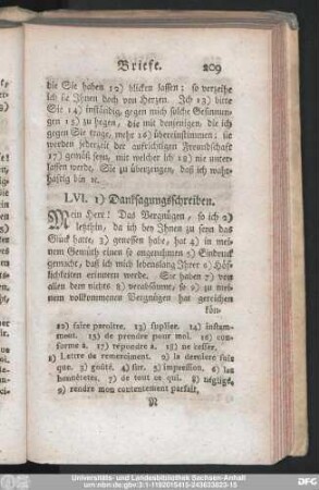 LVI. Danksagungsschreiben.