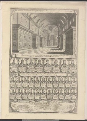 Bibliotheca Vaticana mit Papstmedaillons
