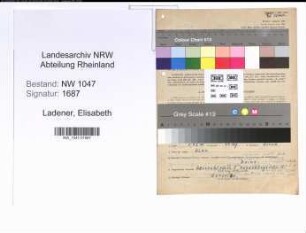 Entnazifizierung Elisabeth Ladener , geb. 04.12.1900 (Lehrerin)