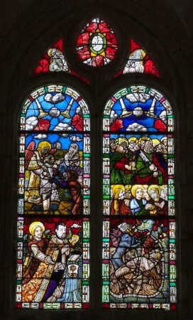 Frankreich. Bretagne. Finistere. Kergoat. Chapelle de Kergoat. Buntglasfenster. 1555