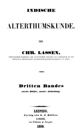 Dritten Bandes zweite Hälfte, zweite Abtheilung