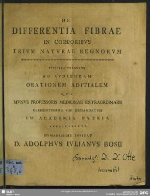 De Differentia Fibrae In Corporibus Trium Naturae Regnorum