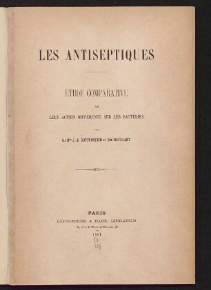 Les Antiseptiques : étude comparative de leur action différente sur les bactéries