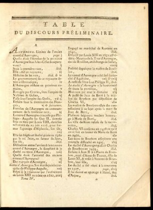 Table du discours preliminaire