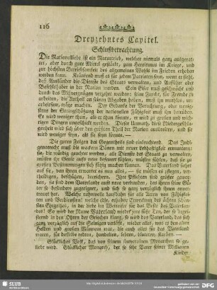 Dreyzehntes Capitel. Schlußbetrachtung