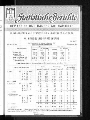 Der Fremdenverkehr in Hamburg im September 1963 : Lfd. Nr. 72