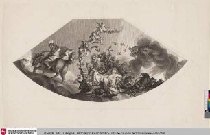 [Frau, umgeben von Tieren und Putten, die eine Girlande ausbreiten; L'Aurore, plafond du château de Sceaux]