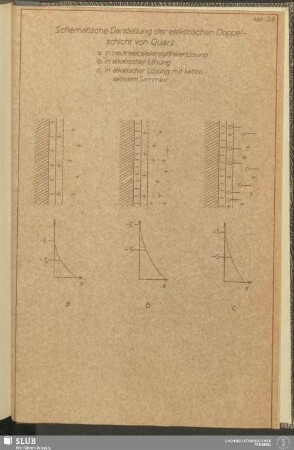 Abb. 28 Schematische Darstellung der elektrischen Doppelschicht von Quarz