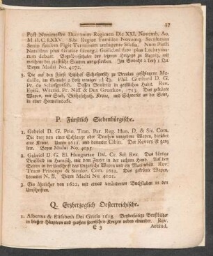 Q. Erzherzoglich Oesterreichische.