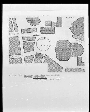 Lageplan des Marktplatzes in Bremen