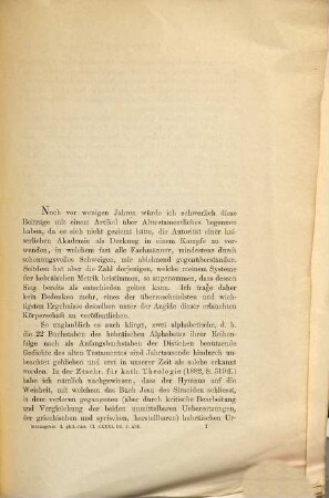 Beiträge zur semitischen Metrik, 1
