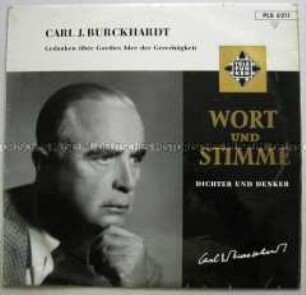 Tonaufnahme von Carl J. Burckhardt, Plattenhülle
