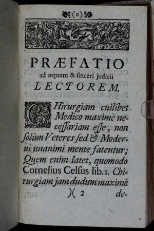 Præfatio ad æquum & sinceri judicii Lectorem.