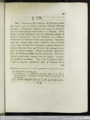 § VIII. De excursione partis Tatarorum in Poloniam