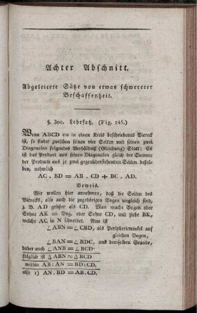 Achter Abschnitt. Abgeleitete Sätze von schwerer Beschaffenheit.