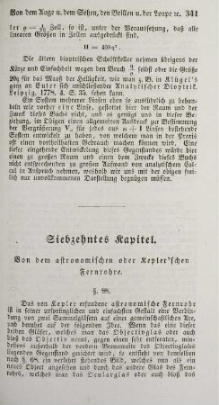 Siebenzehntes Kapitel. Von dem astronomischen oder Kepler'schen Fernrohre.