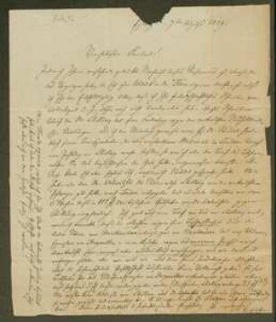 Brief von Christian Ferdinand Hochstetter an August Emanuel Fürnrohr