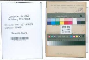 Entnazifizierung Maria Krueper , geb. 30.07.1892 (Postassistentin)