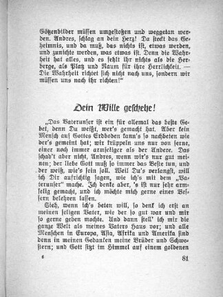 Dein Wille geschehe!