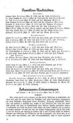 Johanneums-Erinnerungen