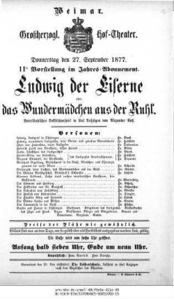 Ludwig der Eiserne oder das Wundermädchen aus der Ruhl