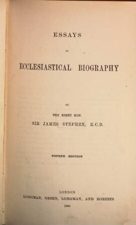Essays in ecclesiastical biography