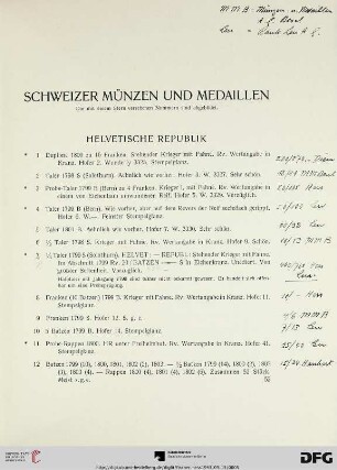 Helvetische Republik (Nr. 1-12)