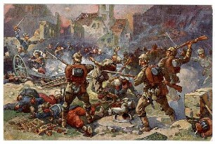 Neujahrs-Karten: Der Weltkrieg, o.Nr.: Straßenkampf