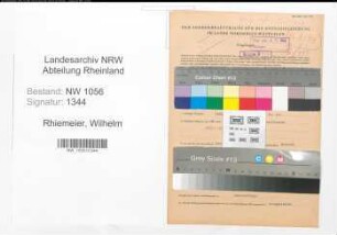 Entnazifizierung Wilhelm Rhiemeier , geb. 16.02.1907 (Ingenieur)