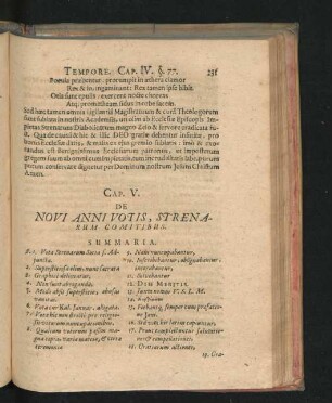 Cap. V. De Novi Anni Votis, Strenarum Comitibus.