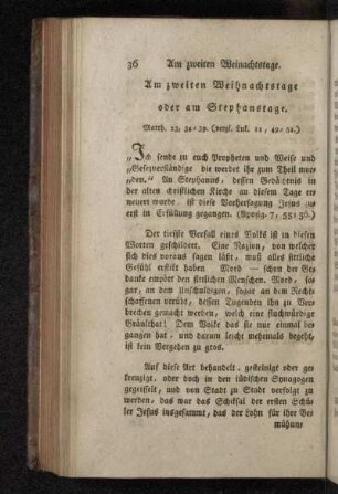 Am zweiten Weihnachtstage oder am Stephanstage.