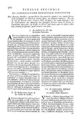 Titulus Secundus De Consecratione Romanorum Pontificum
