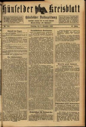 Ausgabe vom Dienstag, den 06. November 1923.