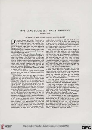 Kunstgewerbliche Zeit- und Streitfragen
