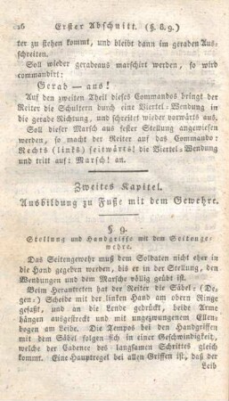 Zweites Kapitel. Ausbildung zu Fuße mit dem Gewehre.