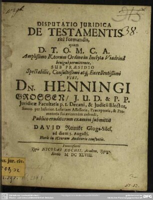 De testamentis ritè formandis