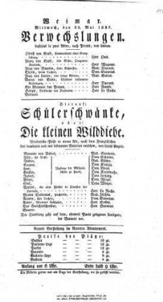 Schülerschwänke, oder: Die kleinen Wilddiebe