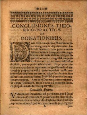 Conclusiones theor. pract. de donationibus