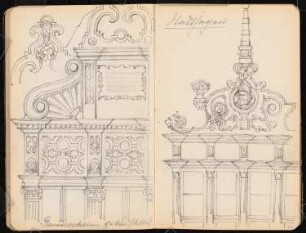 Skizzenbuch: Norddeutschland: Gandersheim, Stadthagen. Fassadendetails