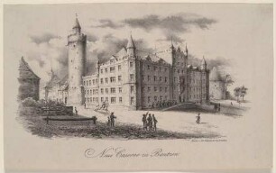 Bautzen in Ostsachsen, die Alte Kaserne (heute Finanzamt) in der Wendischen Straße, 1842-44 von Gottfried Semper erbaut