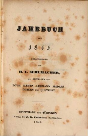 Jahrbuch : für .... 1841