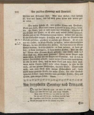 Am dreyzehnten Sonntage nach Trinitatis.