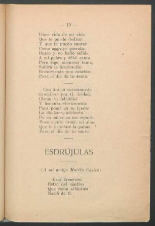 Esdrújulas : (A mi amigo Martín Castro)