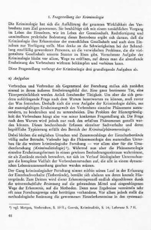 a) Aufgaben: Phänomenologie - Ätiologie - Wissenschaftliche Besinnung